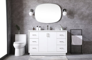 54 Inch SIngle Bathroom Vanity In White