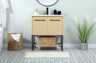 30 inch Single bathroom vanity in maple