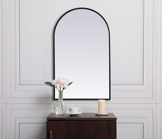 Metal Frame Arch Mirror 22x36 Inch in Black