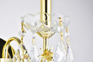 St. Francis 2 light Gold Wall Sconce Clear Royal Cut Crystal