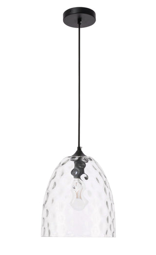 Gibson 1 light Black and Clear glass pendant