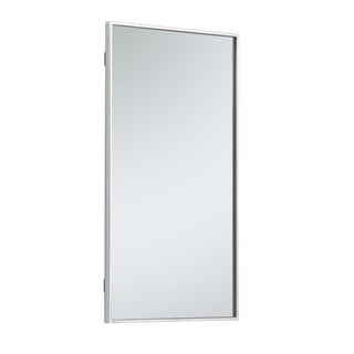 Metal frame rectangle mirror 20 inch in silver