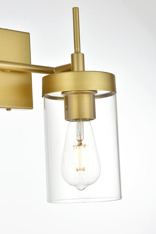 Benny 2 light Brass and Clear Bath Sconce