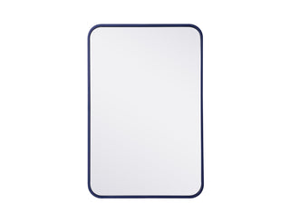 Soft corner metal rectangular mirror 20x30 inch in Blue