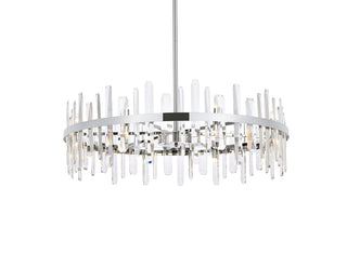 Serena 36 inch crystal round chandelier in chrome