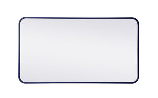 Soft corner metal rectangular mirror 22x40 inch in Blue