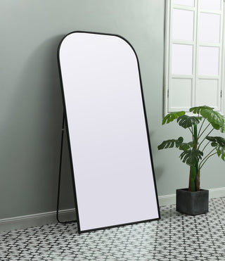 Metal Frame Arch Full Length Mirror 35x66 Inch in Black