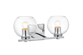 Juelz 2 light Chrome and Clear Bath Sconce