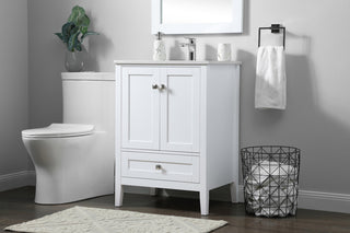 24 Inch SIngle Bathroom Vanity In White