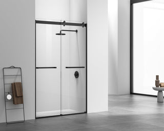 Semi-frameless shower door 48 x 76 Matte Black