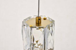 Polaris LED light gold Pendant Clear Royal Cut Crystal