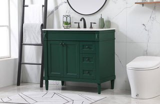 36 inch Single bathroom vanity in green