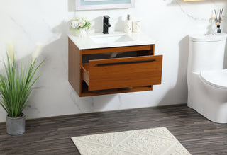 30 inch Single bathroom vanity in teak