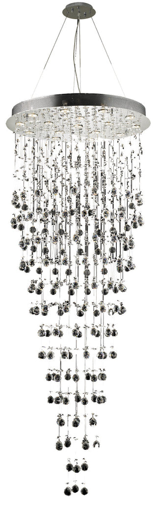 Galaxy 16 light Chrome Chandelier Clear Royal Cut Crystal