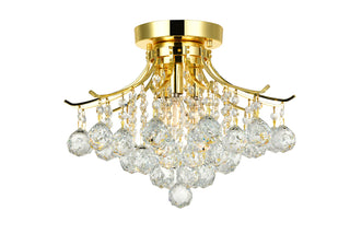 Toureg 3 light Gold Flush Mount Clear Royal Cut Crystal