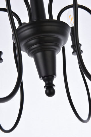 Flynx 6 lights pendant in black