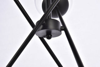 Axl 24 inch pendant in black with clear shade