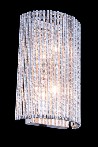 Influx 2 light Chrome Wall Sconce Clear Royal Cut Crystal