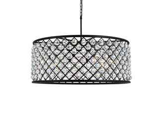 Madison 10 light Matte Black Chandelier Clear Royal Cut Crystal