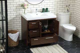 36 inch Single bathroom vanity in Walnut