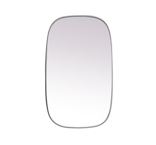 Metal Frame Oval Mirror 24x40 Inch in Silver