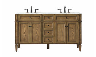 60 inch double bathroom vanity in driftwood