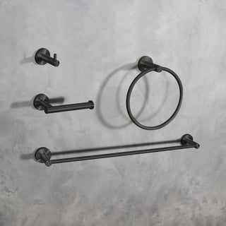 Freya 4-Piece Bathroom Hardware Set in Matte Black