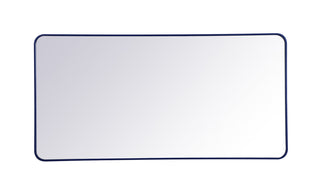 Soft corner metal rectangular mirror 30x60 inch in Blue