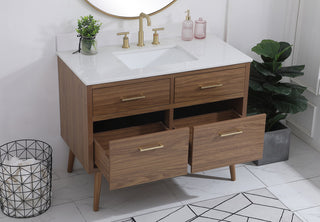 42 inch bathroom Vanity in Walnut Brown with Backsplash