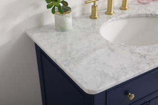 36 inch Single bathroom vanity in blue