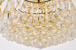 Corona 9 light Gold Chandelier Clear Royal Cut Crystal