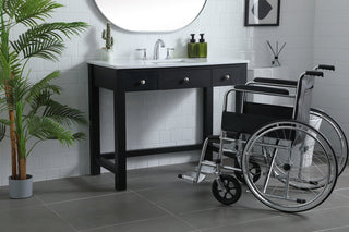 42 Inch ADA Compliant Bathroom Vanity In Black