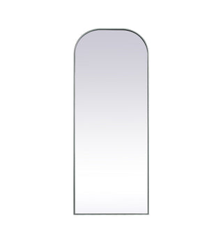 Metal Frame Arch Full Length Mirror 28x74 Inch in Silver