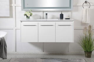 48 inch  Single Bathroom Floating Vanity in White