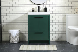 24 inch Single bathroom vanity in Green