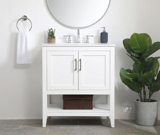 30 inch Single Bathroom Vanity in White