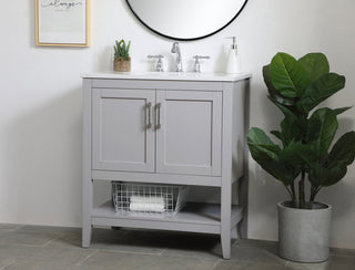 30 inch Single Bathroom Vanity in Grey