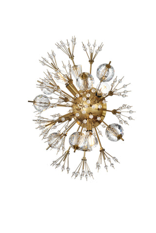 Vera 19 inch crystal starburst wall sconce in gold