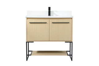 36 inch Single bathroom vanity in maple with backsplash