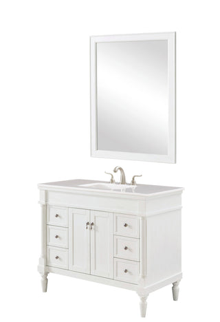 42 In. Single Bathroom Vanity Set In Antique White