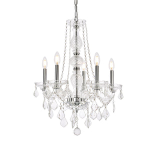 Verona 5 light Chrome Chandelier Clear Royal Cut Crystal