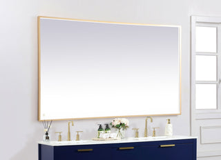 Pier 42x72 inch LED mirror with adjustable color temperature 3000K/4200K/6400K in brass