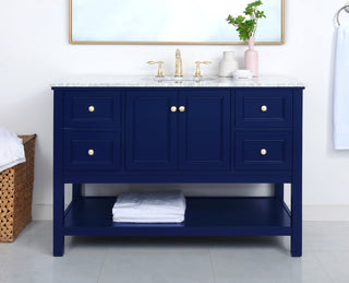 48 inch Single bathroom vanity in Blue