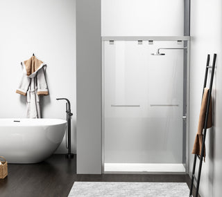 Semi-frameless shower door 48 x 76 Brushed Nickel