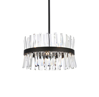 Serephina 20 inch crystal round pendant light in black