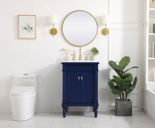 24 inch Single bathroom vanity in blue