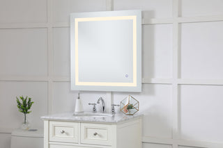 Helios 30in x 30in Hardwired LED mirror with touch sensor and color changing temperature 3000K/4200K/6400K