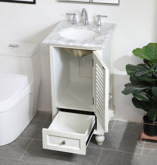 19 inch Single Bathroom Vanity in Antique White