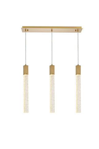 Weston 3 lights pendant in satin gold