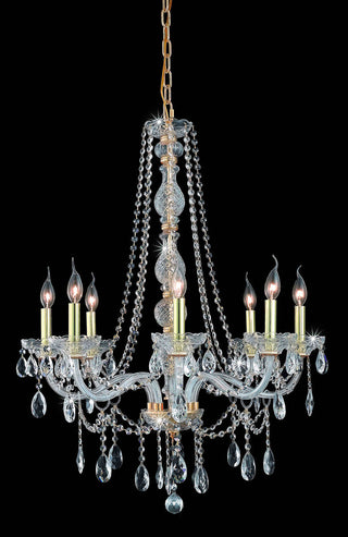 Verona 8 light Gold Chandelier Clear Royal Cut Crystal